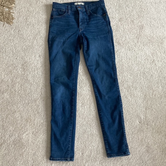 Madewelll Women Blue Skinny Jeans 10” High- Rise Sz 24 Zipper And 5 pickets - Picture 3 of 12